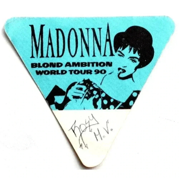 Vtg All Access Backstage Pass VIP 1990 Madonna Blond Ambition World Tour Sticker - Picture 1 of 2